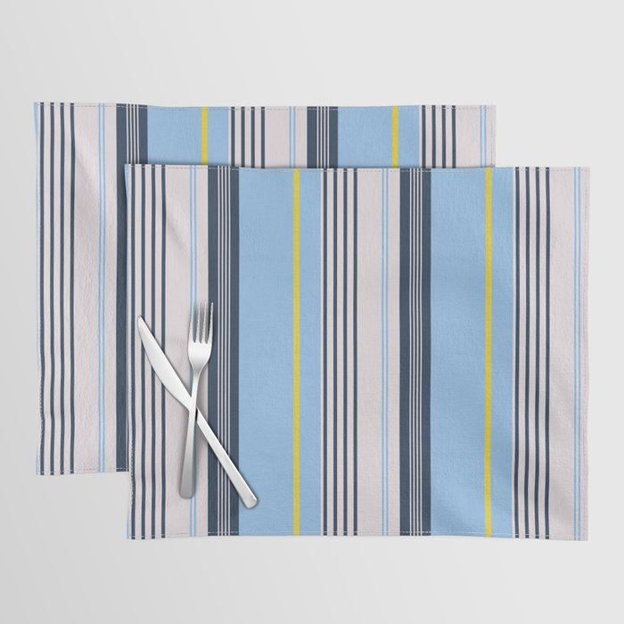 Cheerful Blue, Summer Stripes  Placemat Gallery Image 1