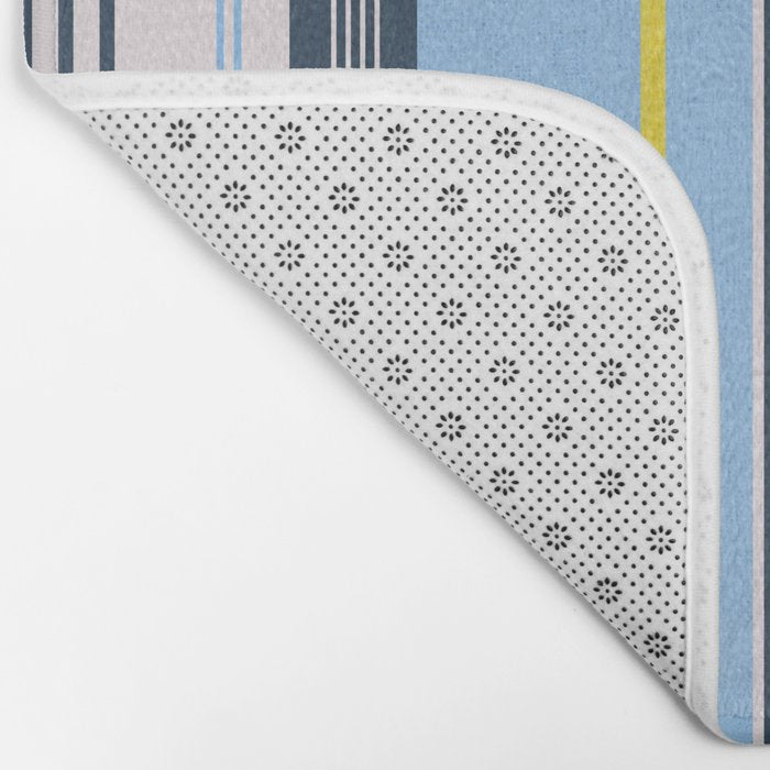 Cheerful Blue, Summer Stripes  Bath Mat Gallery Image 2