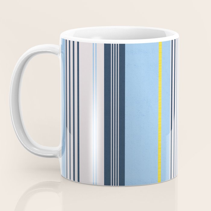 Cheerful Blue, Summer Stripes  Coffee Mug Gallery Image 3