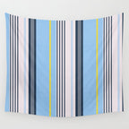 Cheerful Blue, Summer Stripes  Wall Tapestry Gallery Image 4