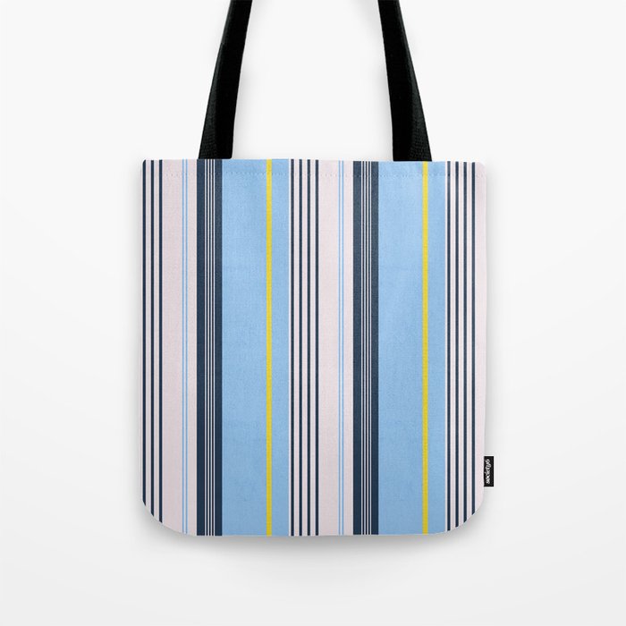 Cheerful Blue, Summer Stripes  Tote Bag Gallery Image 1