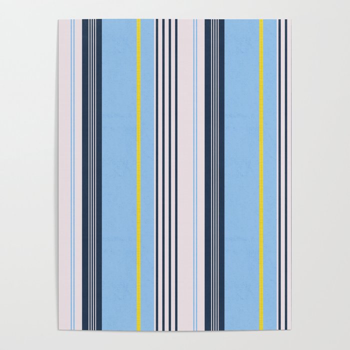 Cheerful Blue, Summer Stripes  Poster Gallery Image 1