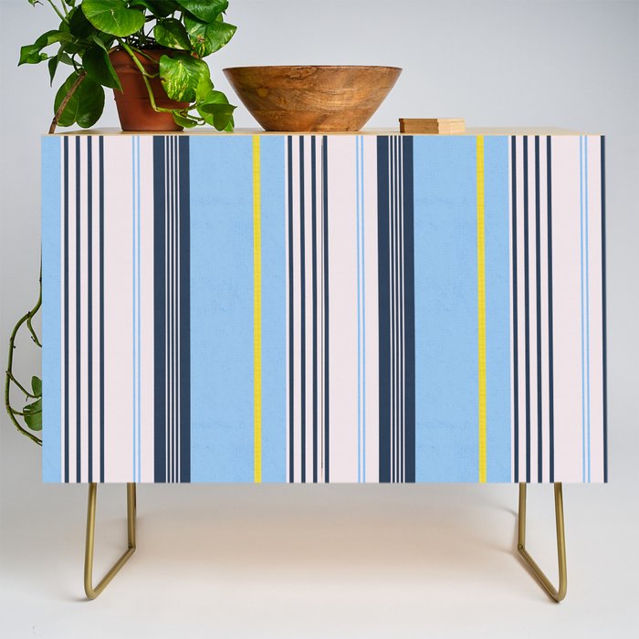 Cheerful Blue, Summer Stripes  Credenza Gallery Image 1