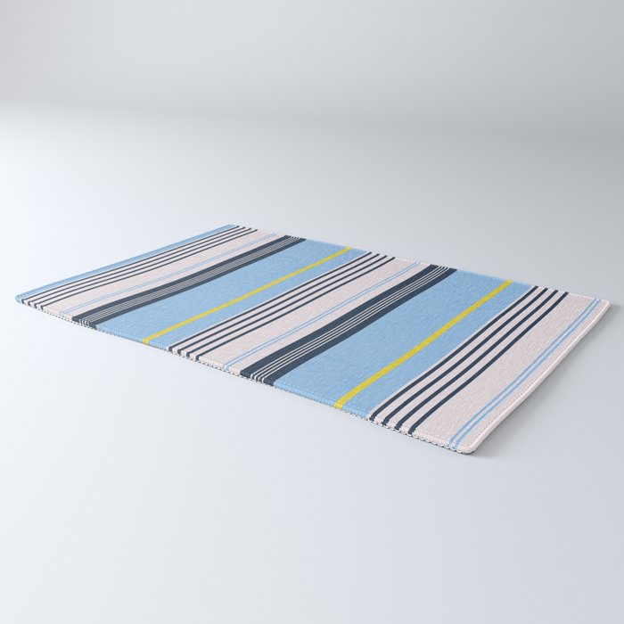 Cheerful Blue, Summer Stripes  Rug Gallery Image 3