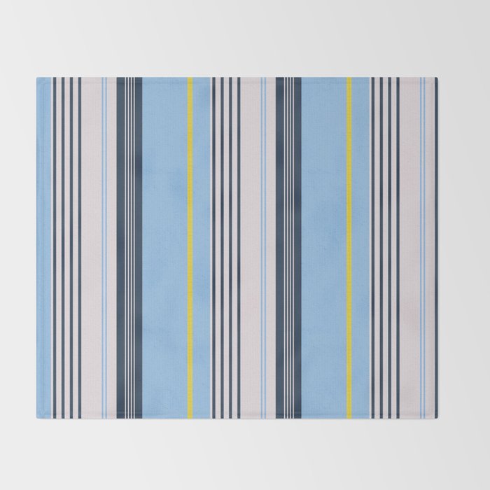 Cheerful Blue, Summer Stripes  Throw Blanket Gallery Image 2