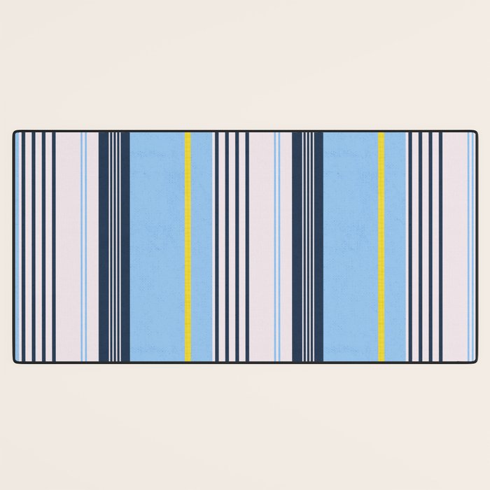 Cheerful Blue, Summer Stripes  Desk Mat Gallery Image 3