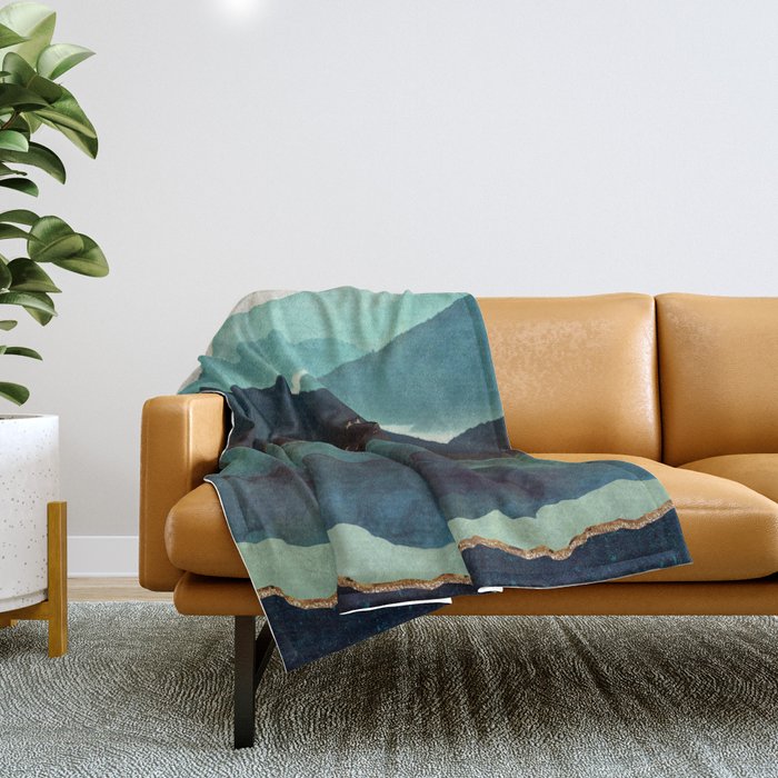 Indigo Mountains Throw Blanket Gallery Image 1
