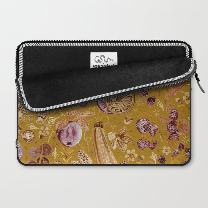 Garden Vegetables & Fresh Fruit in Harvest Yellow Laptop Sleeve Gallery Image 2