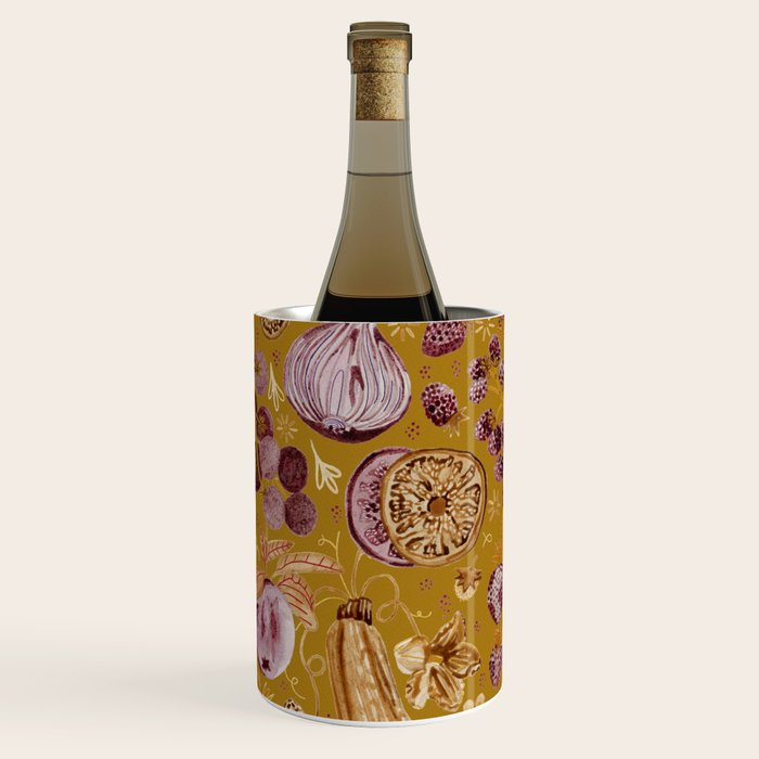 Garden Vegetables & Fresh Fruit in Harvest Yellow Wine Chiller Gallery Image 1