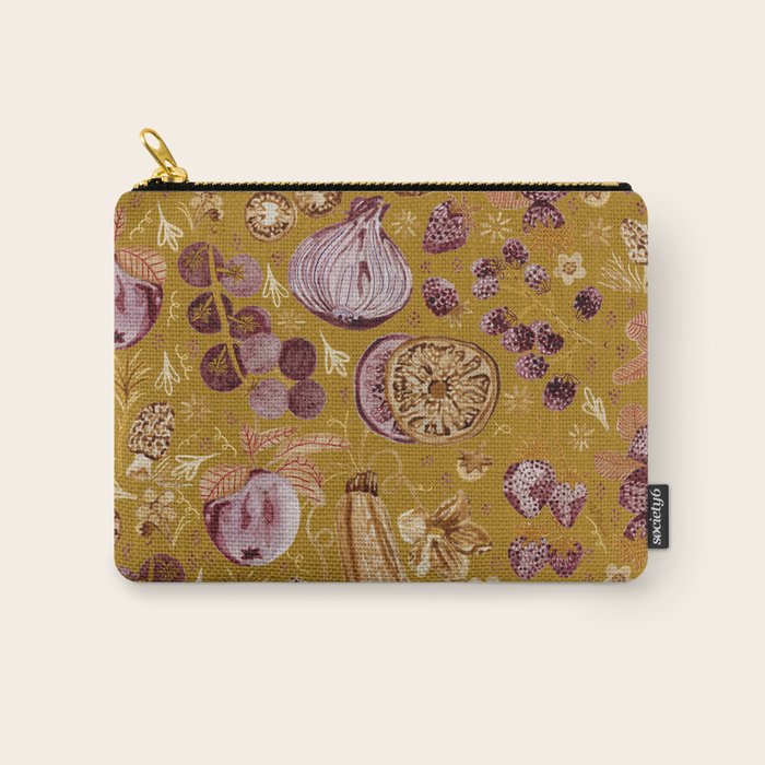 Garden Vegetables & Fresh Fruit in Harvest Yellow Carry All Pouch Gallery Image 1