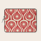 Mid Century Modern Atomic Drops Pattern in Retro Christmas Red and Cream Laptop Sleeve Gallery Image 1