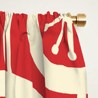 Mid Century Modern Atomic Drops Pattern in Retro Christmas Red and Cream Window Curtain Gallery Image 2