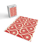 Mid Century Modern Atomic Drops Pattern in Retro Christmas Red and Cream Jigsaw Puzzle Gallery Image 2