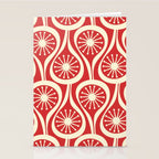 Mid Century Modern Atomic Drops Pattern in Retro Christmas Red and Cream Stationery Card Gallery Image 2