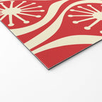 Mid Century Modern Atomic Drops Pattern in Retro Christmas Red and Cream Welcome Mat Gallery Image 2