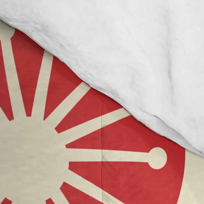 Mid Century Modern Atomic Drops Pattern in Retro Christmas Red and Cream Comforter Gallery Image 4