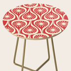 Mid Century Modern Atomic Drops Pattern in Retro Christmas Red and Cream Side Table Gallery Image 2