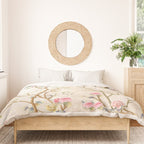 Chinoiserie Cherry Blossom Bird Garden Fresco Duvet Cover Gallery Image 3