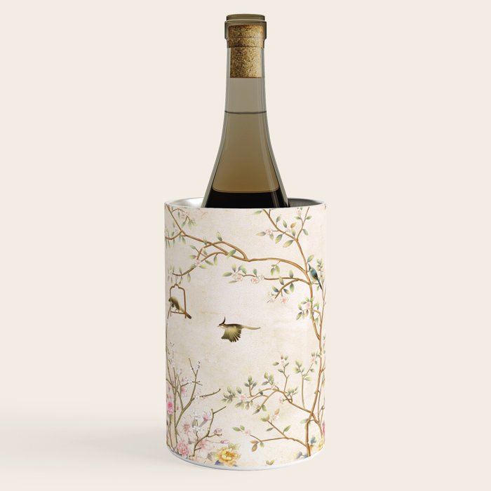 Chinoiserie Cherry Blossom Bird Garden Fresco Wine Chiller Gallery Image 2
