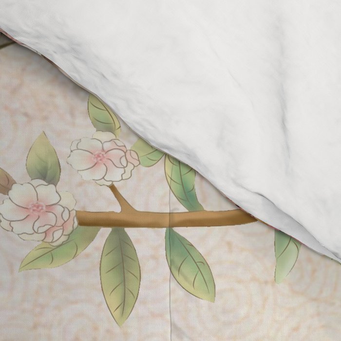 Chinoiserie Cherry Blossom Bird Garden Fresco Comforter Gallery Image 4