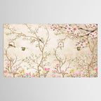 Chinoiserie Cherry Blossom Bird Garden Fresco Tablecloth Gallery Image 2