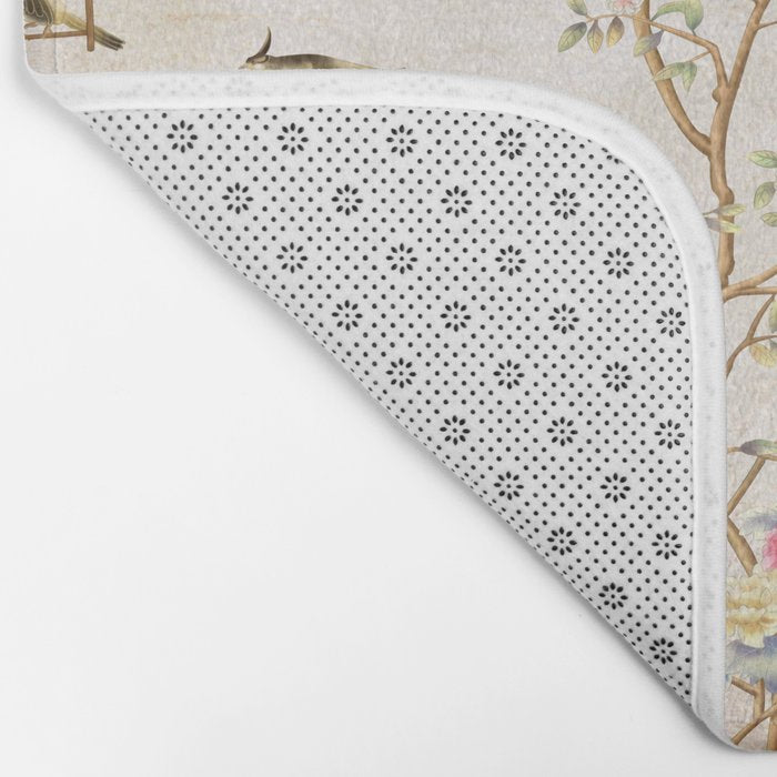 Chinoiserie Cherry Blossom Bird Garden Fresco Bath Mat Gallery Image 2