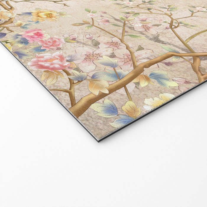 Chinoiserie Cherry Blossom Bird Garden Fresco Welcome Mat Gallery Image 2