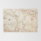 Chinoiserie Cherry Blossom Bird Garden Fresco Rug Gallery Image 2