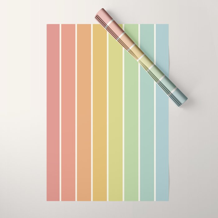Gradient Arch V Mid Century Modern Rainbow Wrapping Paper Gallery Image 1