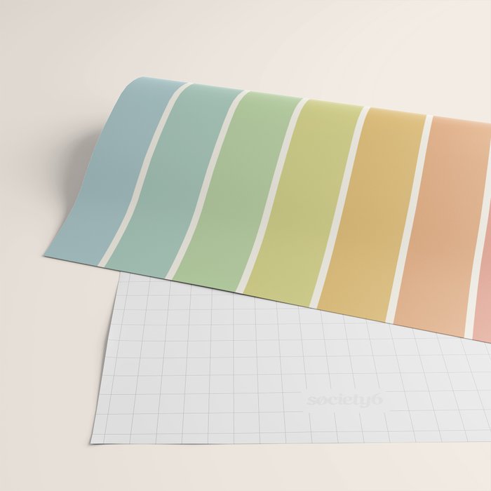 Gradient Arch V Mid Century Modern Rainbow Wrapping Paper Gallery Image 2