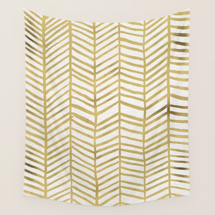 Gold Herringbone Wall Tapestry Gallery Image 4