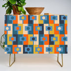 Rektangel Retro Contemporary Geometric Pattern Blue Orange Mustard Credenza Gallery Image 1