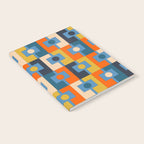 Rektangel Retro Contemporary Geometric Pattern Blue Orange Mustard Notebook Gallery Image 2