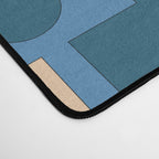 Rektangel Retro Contemporary Geometric Pattern Blue Orange Mustard Desk Mat Gallery Image 4