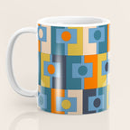 Rektangel Retro Contemporary Geometric Pattern Blue Orange Mustard Coffee Mug Gallery Image 3