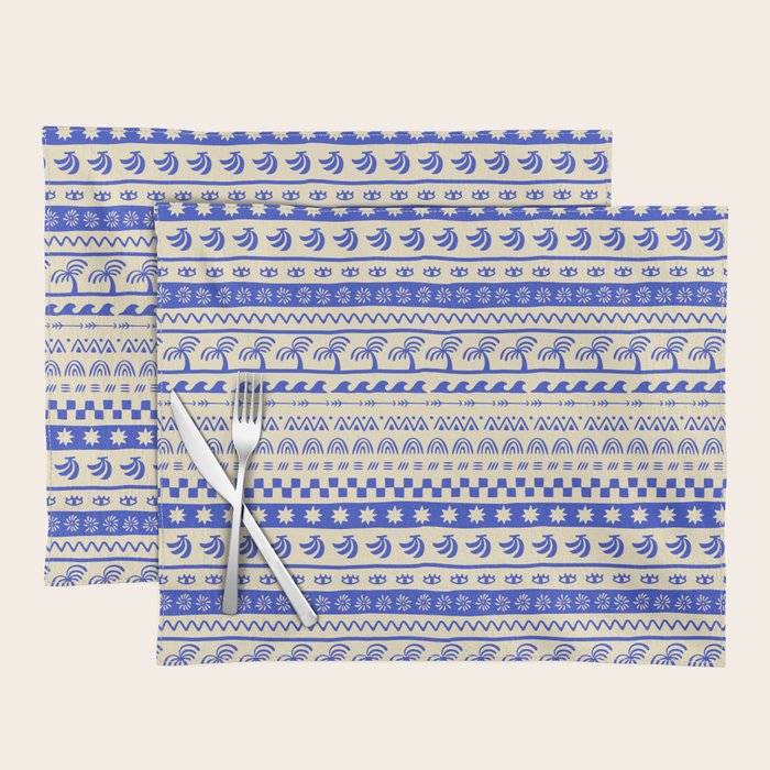 Vintage tropical summer nature art pattern Placemat Gallery Image 1