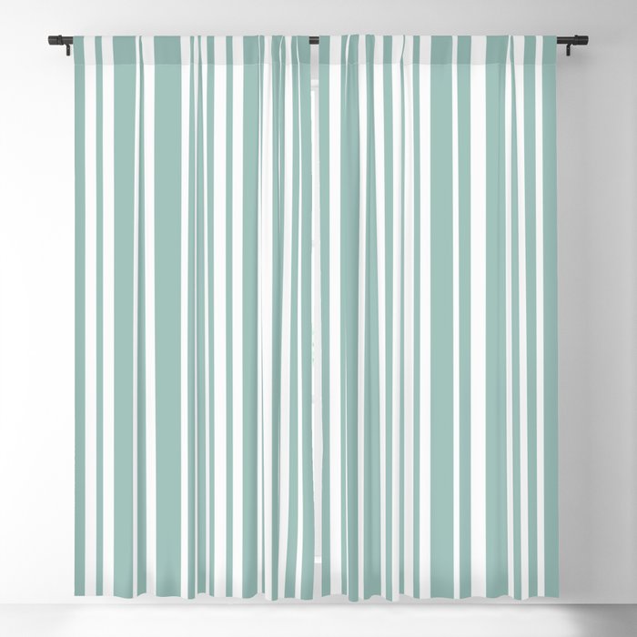 Classic Stripes XXXVII - Sage Green Window Curtain Gallery Image 5