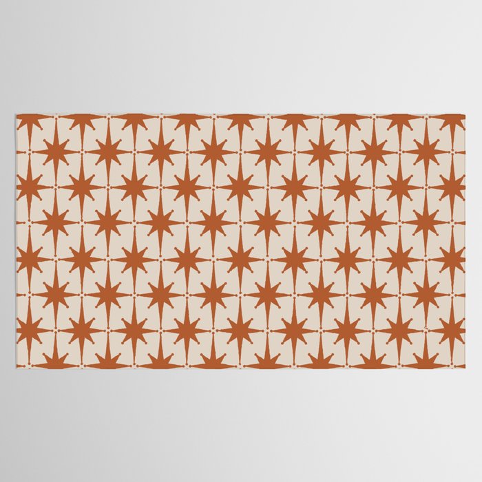 Atomic Age 50s Starburst Pattern in Clay and Light Putty Tablecloth Gallery Image 2