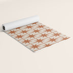 Atomic Age 50s Starburst Pattern in Clay and Light Putty Yoga Mat Gallery Image 2