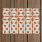 Atomic Age 50s Starburst Pattern in Clay and Light Putty Outdoor Rug Gallery Image 1