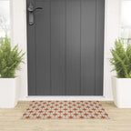 Atomic Age 50s Starburst Pattern in Clay and Light Putty Welcome Mat Gallery Image 3