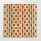 Atomic Age 50s Starburst Pattern in Clay and Light Putty Wood Wall Art Gallery Image 1