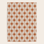 Atomic Age 50s Starburst Pattern in Clay and Light Putty Poster Gallery Image 4