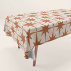 Atomic Age 50s Starburst Pattern in Clay and Light Putty Tablecloth Gallery Image 1