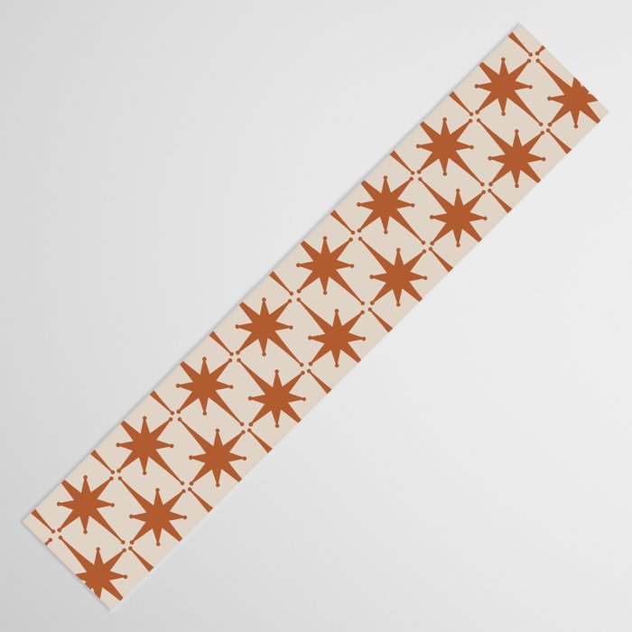 Atomic Age 50s Starburst Pattern in Clay and Light Putty Table Runner Gallery Image 3