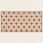 Atomic Age 50s Starburst Pattern in Clay and Light Putty Desk Mat Gallery Image 3