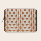 Atomic Age 50s Starburst Pattern in Clay and Light Putty Laptop Sleeve Gallery Image 1