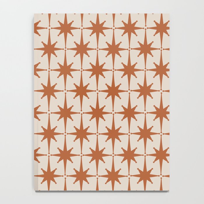 Atomic Age 50s Starburst Pattern in Clay and Light Putty Notebook Gallery Image 4