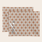 Atomic Age 50s Starburst Pattern in Clay and Light Putty Placemat Gallery Image 1