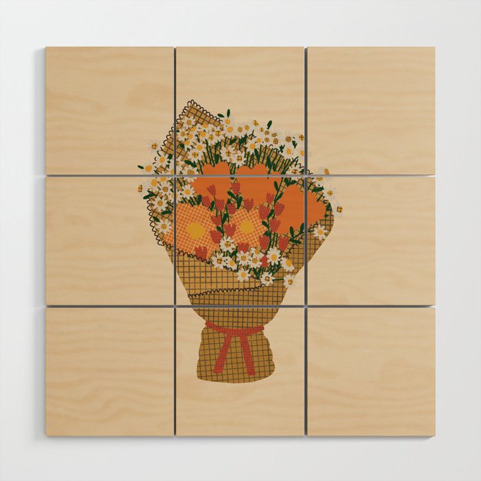 Wildflower Bouquet Wood Wall Art Gallery Image 1